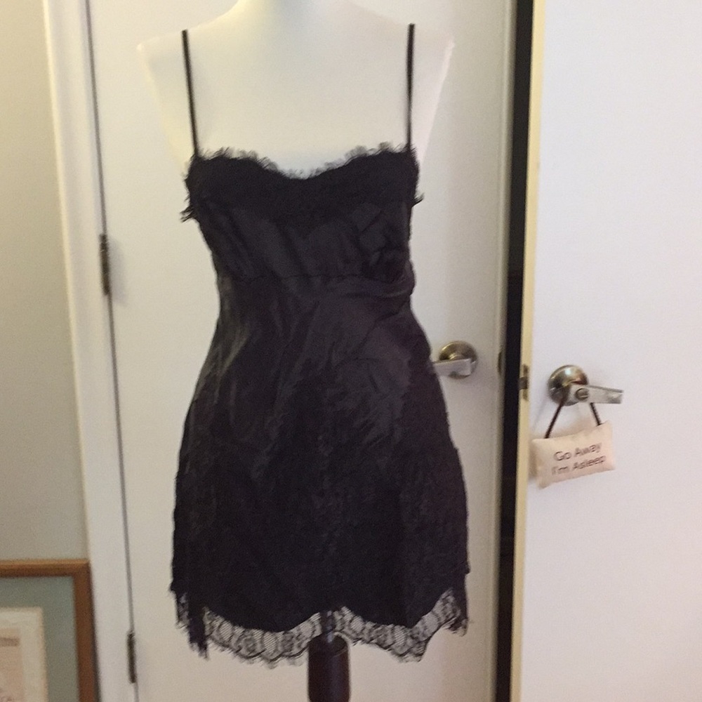 Black satin lace Teddy short